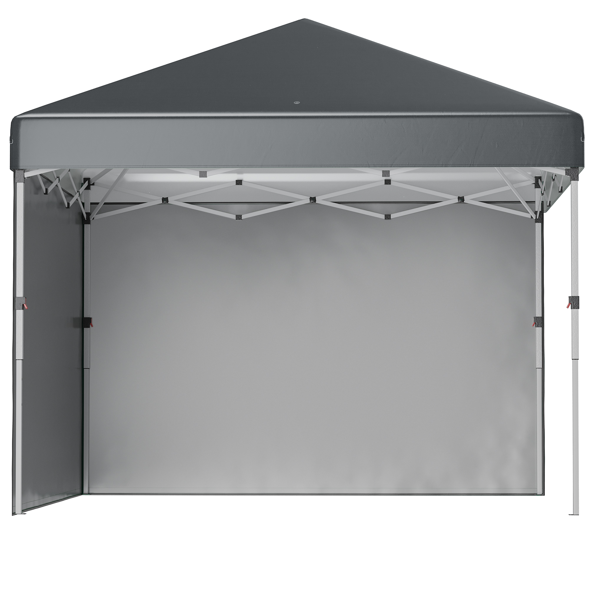 Bild von Outsunny Faltpavillon 2,97 x 2,97 m mit Seitenwänden, UV-Schutz Campingzelt, Partyzelt mit Sandsack, Stahl dunkelgrau für Garten & Terrasse   Aosom.de