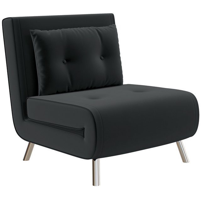 Bild von HOMCOM Sessel Schlafsessel, Relaxsessel mit Schlaffunktion, Liegesessel (Klappsessel, 1-St., Bettsessel), für Schlafzimmer, Wohnzimmer, Schwarz