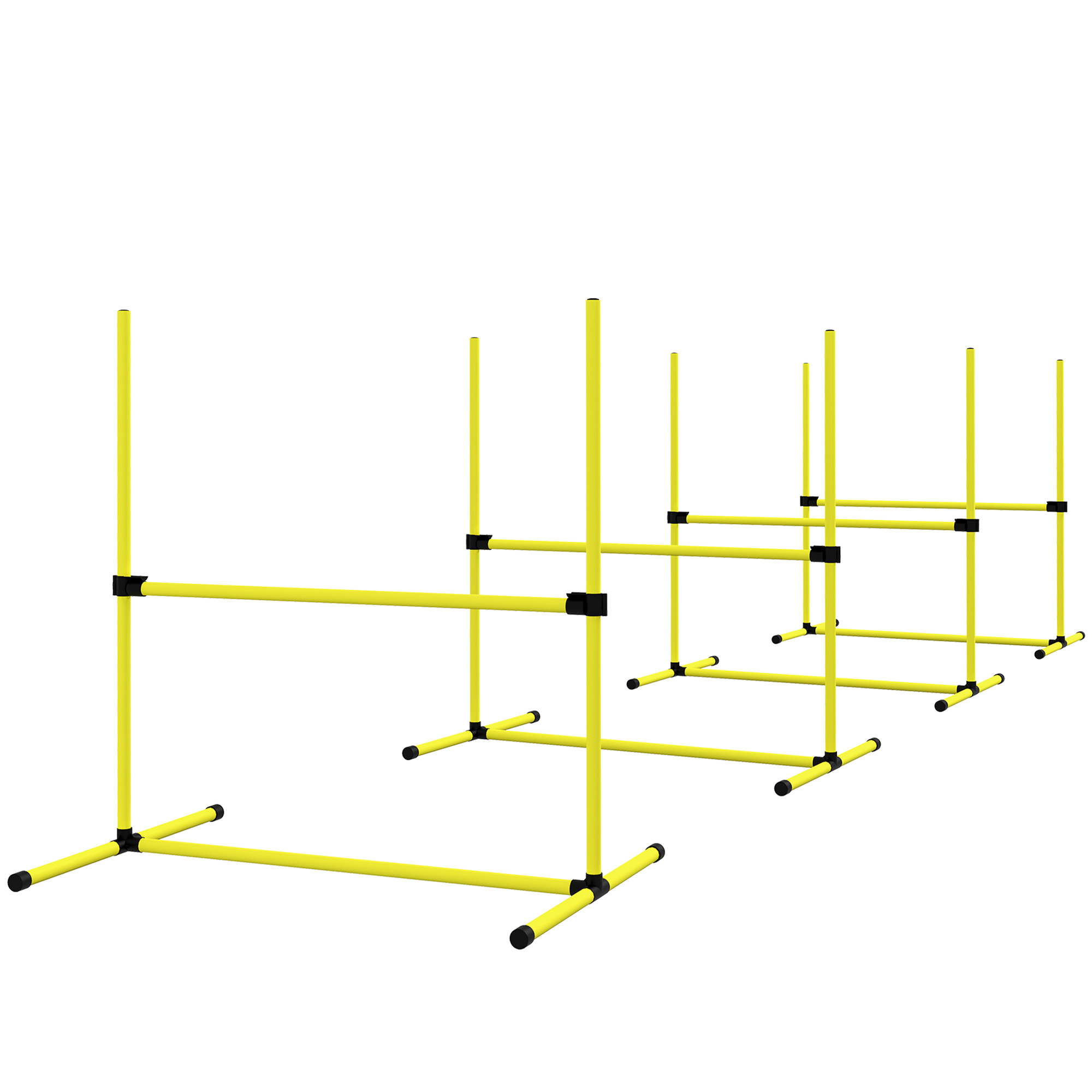 Bild von PawHut Agility Hürdenset 4 x Hürden Slalom Stangen Hunde Training Set aus Kunststoff Gelb 99x65x94cm für aktives Hundetraining   Aosom.de