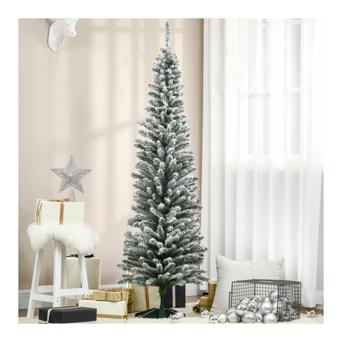 Bild von HOMCOM Künstlicher Weihnachtsbaum, 180 cm mit Kunstschnee