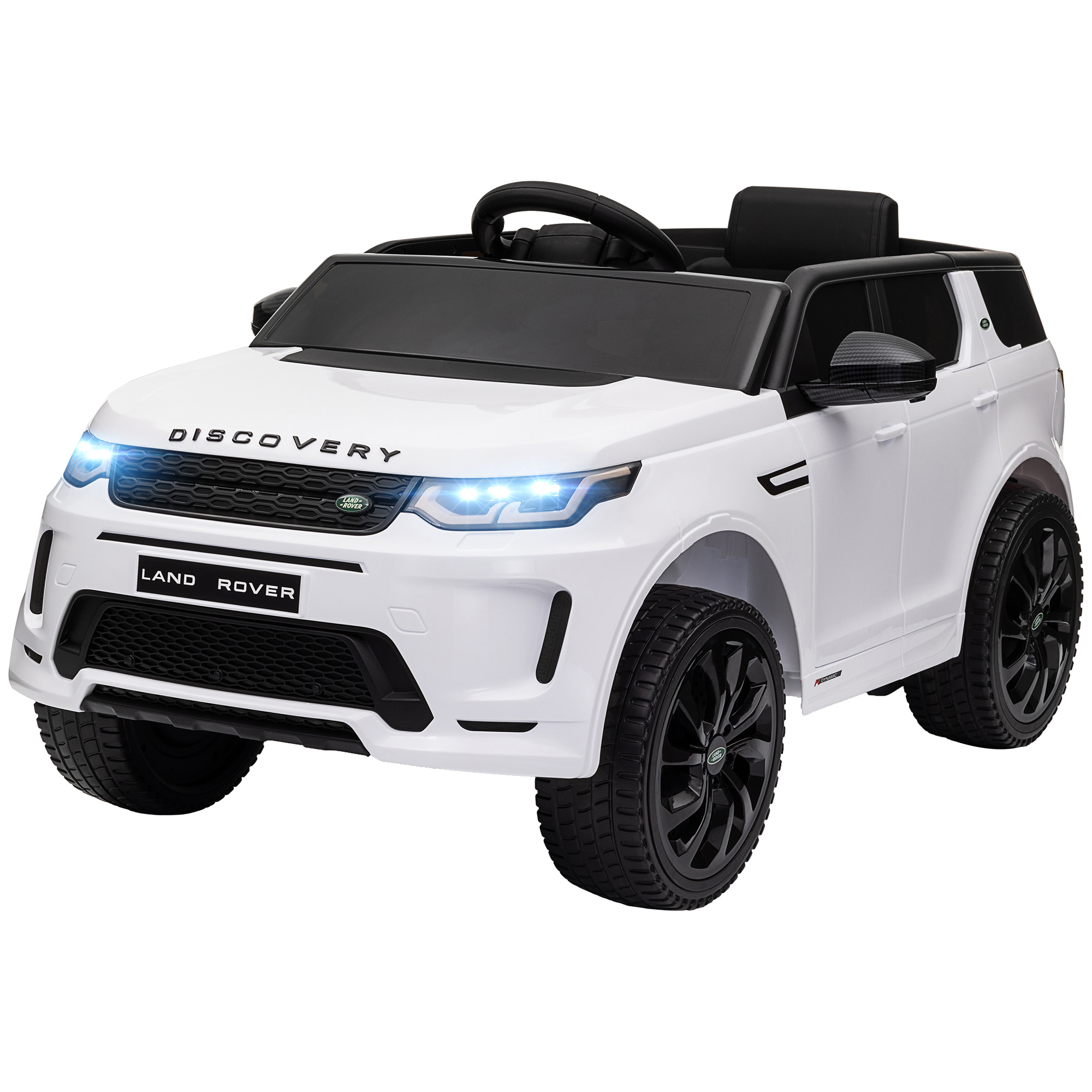 Bild von AIYAPLAY Kinder Elektroauto 12V Kinderauto mit 2,4G Fernbedienung, Musik, Hupe, Elektrofahrzeug mit LED-Lichtern, USB/MP3-Anschluss, 3-5 km/h, für Kinder 3-6 Jahre, Weiß   Aosom