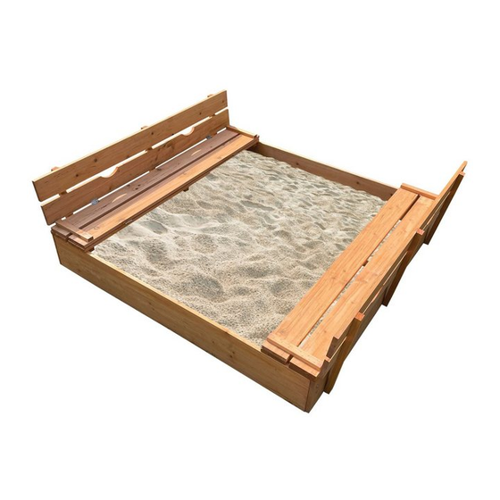 Bild von NYVI Sandkasten Kinder Sandkasten NYVIKids 115x125 cm mit Sitzbank & Deckel