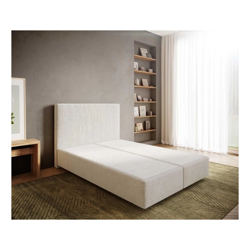 Bild von Boxspringgestell Dream-Well 120x200 cm Bouclé Creme-Weiß