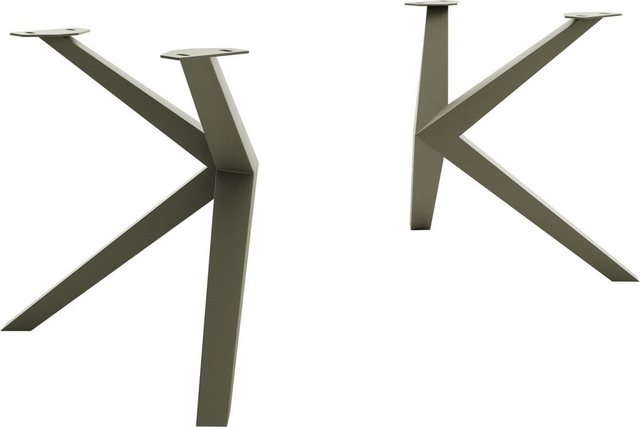 Bild von DELIFE Tischbein Zenthara, kantig Metall Effektfinish Titan (2er-Set)