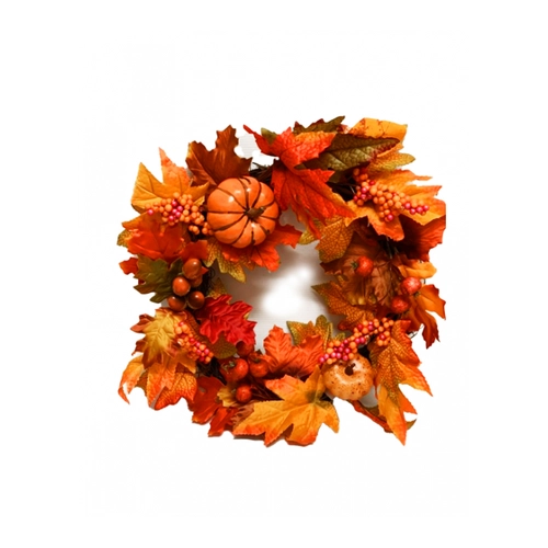 Bild von Halloween Herbstblätterkranz mit Beeren & Kürbissen 40cm