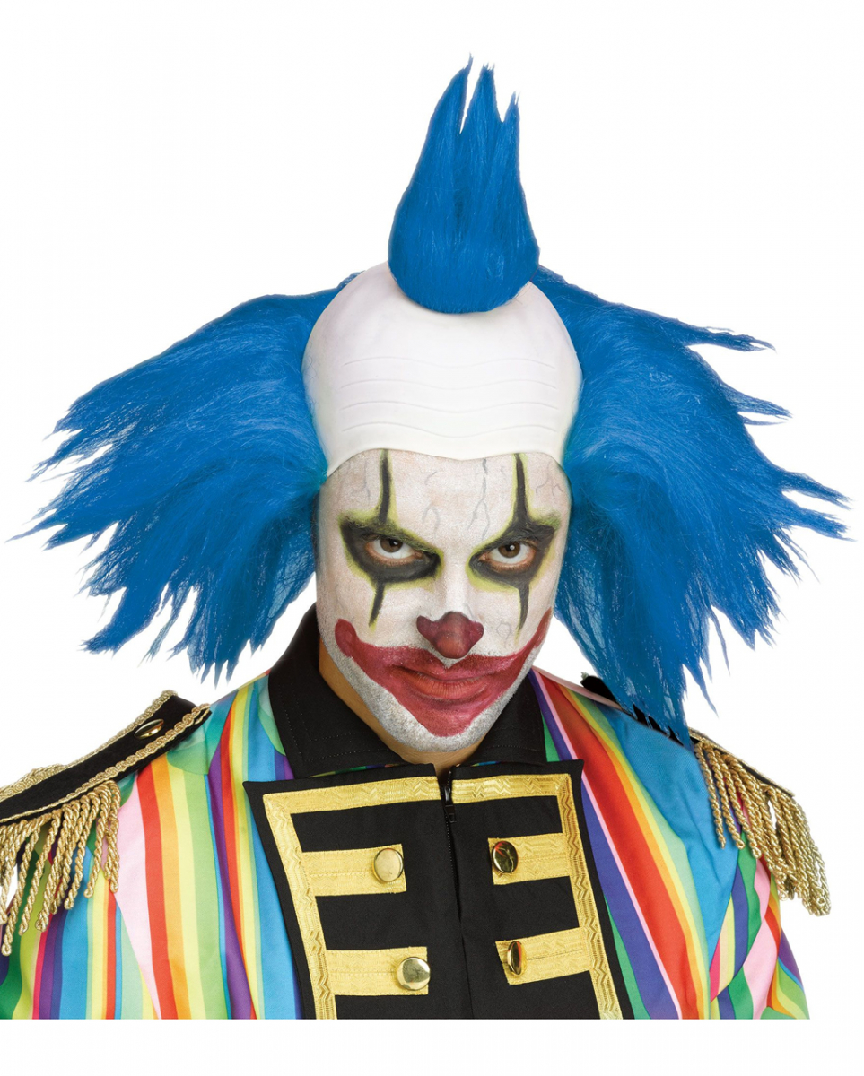 Bild von Twisted Horror-Clown Perücke blau  Kostümzubehör