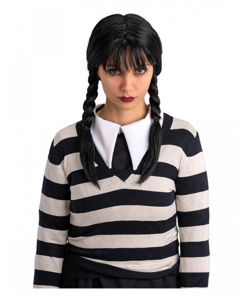 Bild von Gothic Girl Perücke mit Pony & Zöpfe