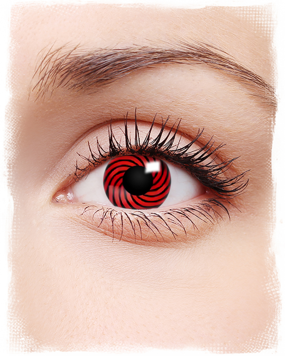 Bild von Horror-Shop Farblinsen Twisted Red & Black Kontaktlinsen