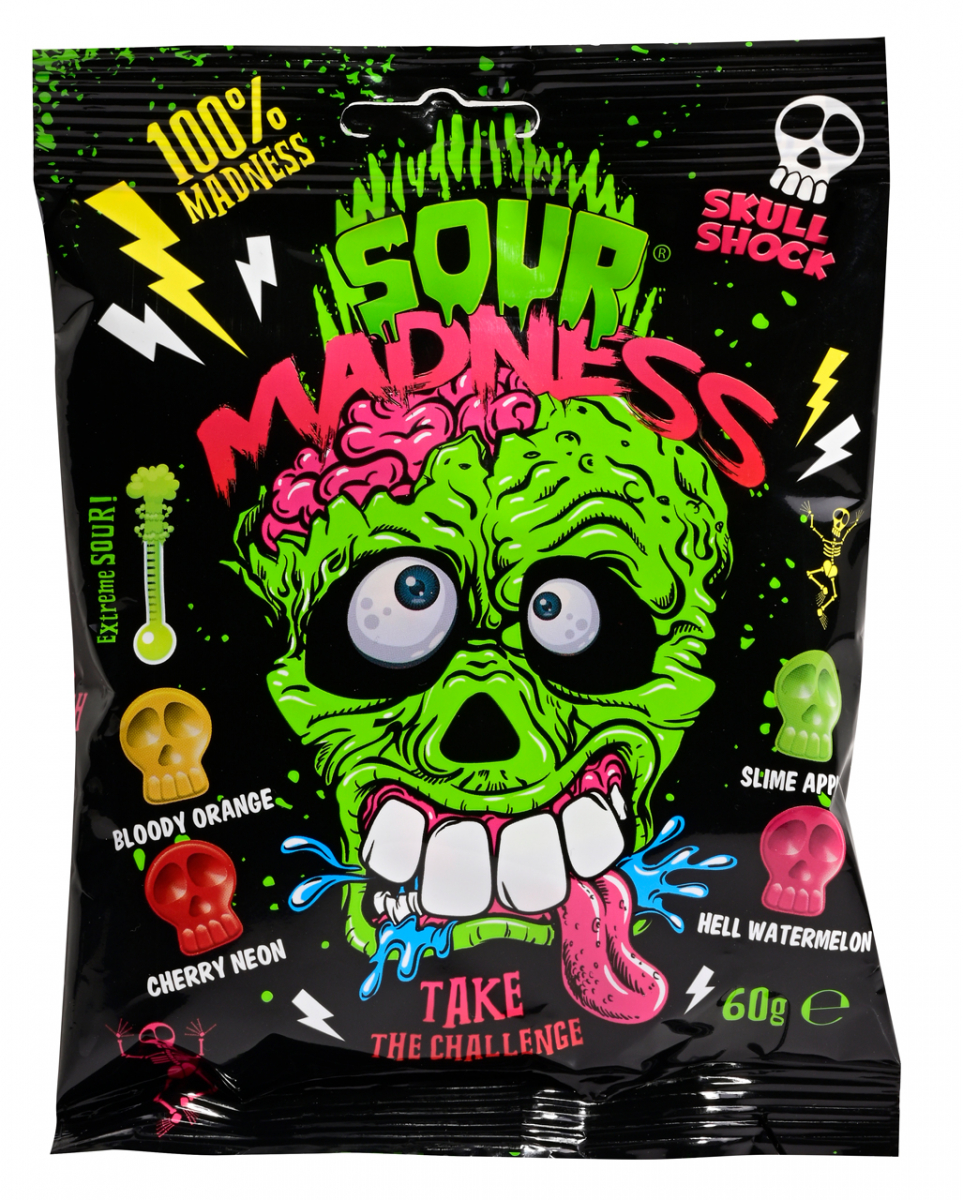 Bild von Sour Madness Totenschädel Bonbon Mix 60g