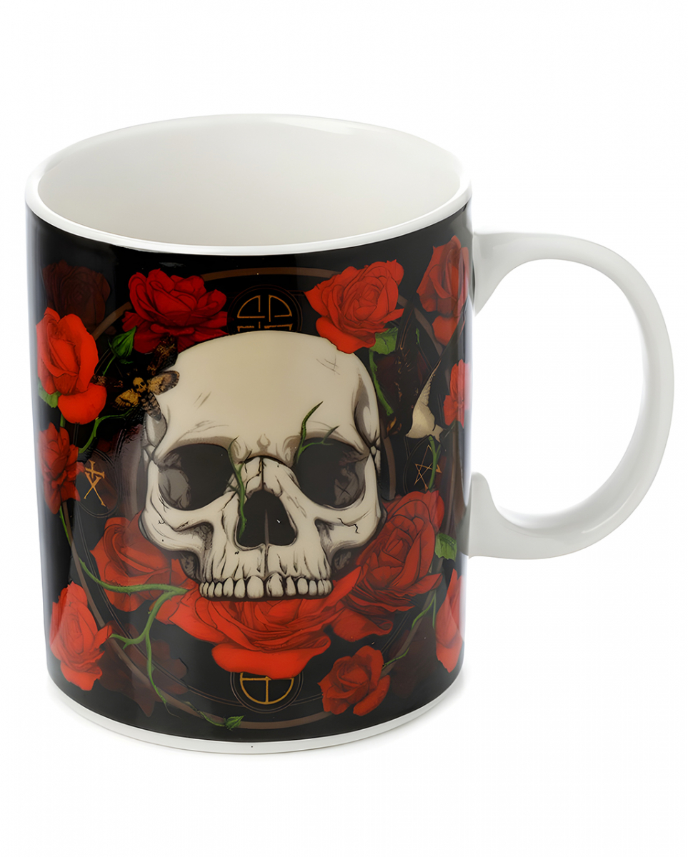 Bild von Horror-Shop Tasse Skulls & Roses Lieblingstasse mit Totenkopf 9,5 cm, Porzellan