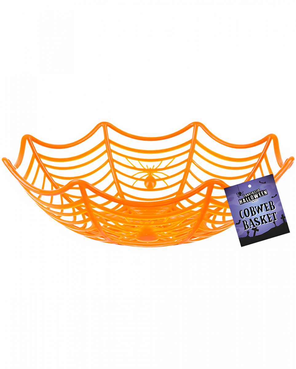 Bild von Spinnweben Partyschale Orange 25cm