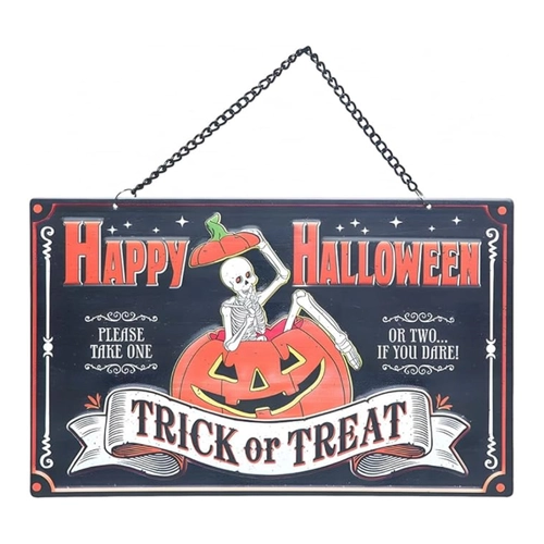 Bild von Happy Halloween Vintage Metallschild 25cm zum Aufhängen