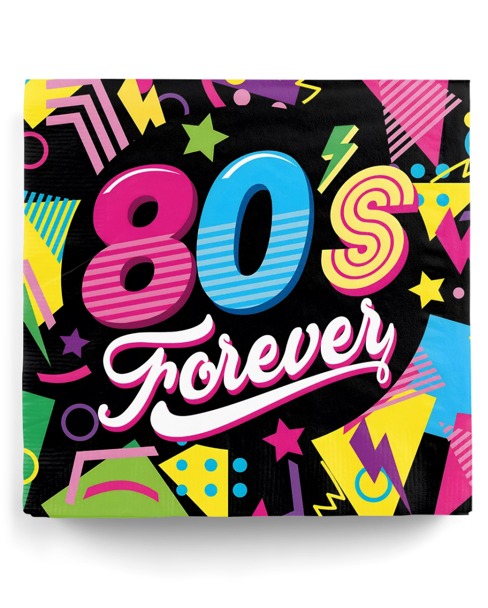 Bild von Horror-Shop Papierserviette 80's Forever Servietten für Mottopartys 12 Stück