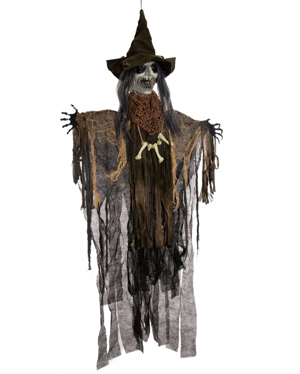 Bild von Horror-Shop Dekoobjekt Gruselige Voodoo Hexe mit Bewegung, Leuchtaugen &