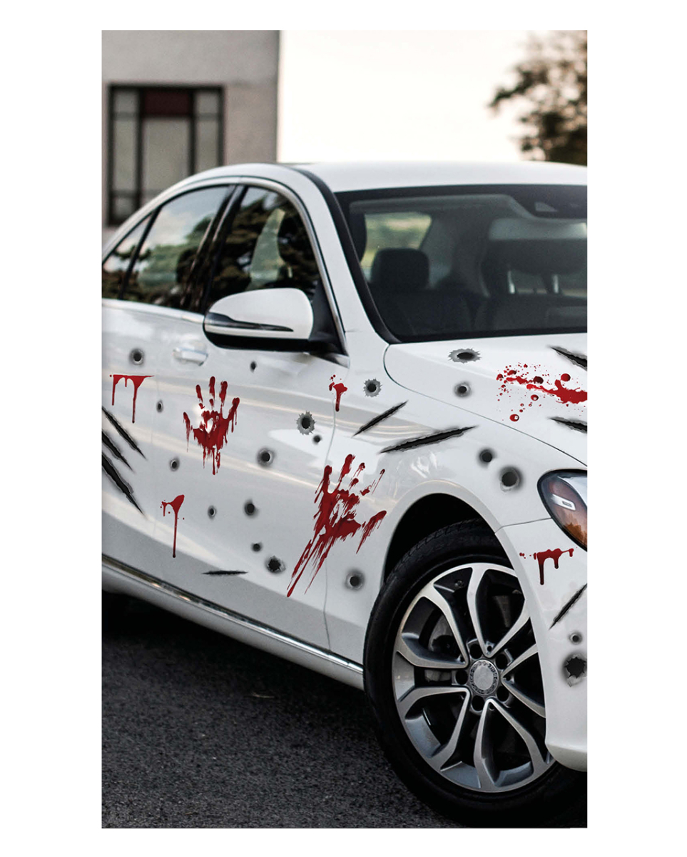 Bild von Horror-Shop Dekoobjekt Blutige FX Autosticker für Halloween 30x40cm