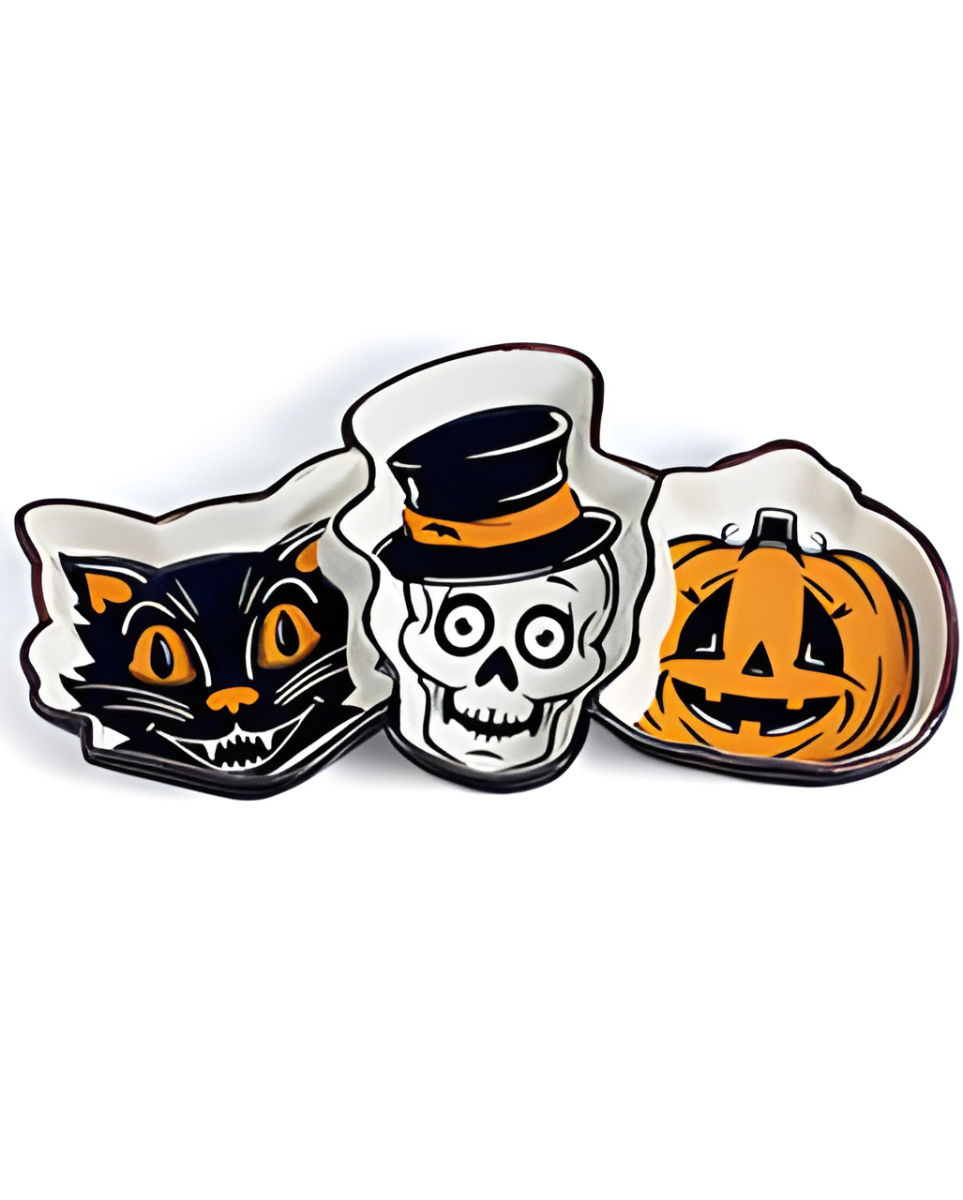 Bild von Horror-Shop Halloween Süßwaren Schale mit 3 verschieden bedruckten Fächern 32cm