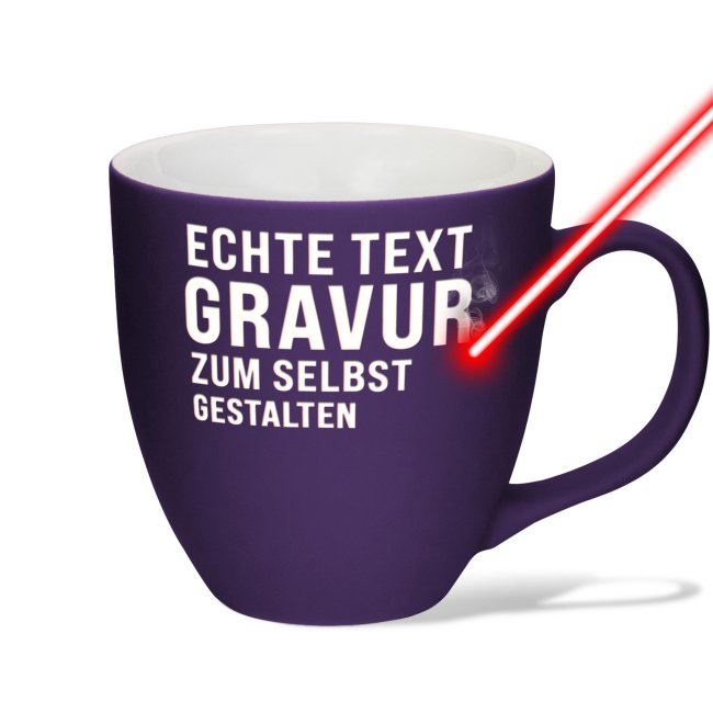 Bild von Matte Mahlwerck XXL Jumbotasse aus Porzellan mit Gravur - True Purple