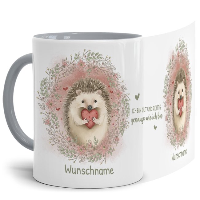 Bild von Personalisierbare Tasse als Geschenk für Kinder - mit Name selbst gestalten - Igel