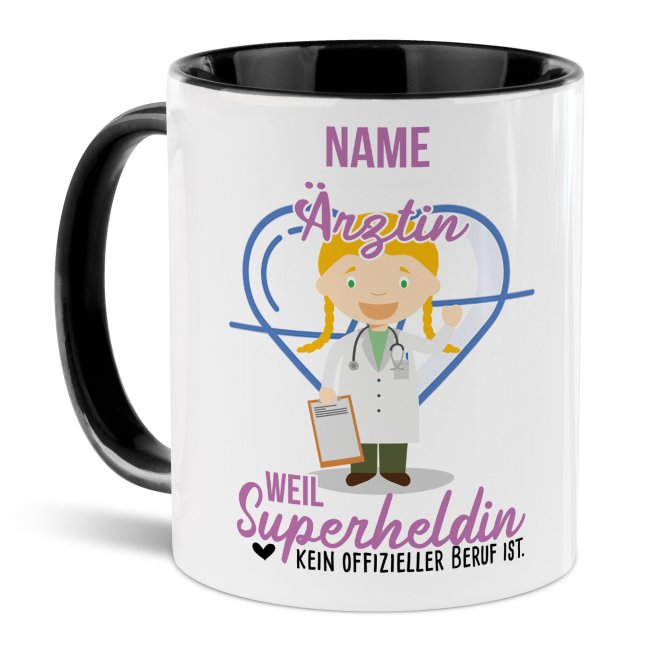 Bild von Berufe-Tasse für Frauen - Ärztin - mit Name