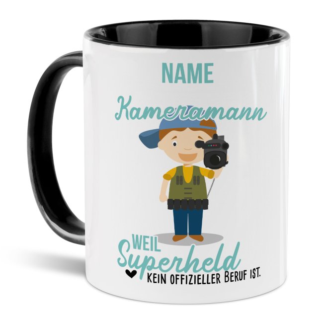 Bild von Berufe-Tasse für Männer - Kameramann - mit Name