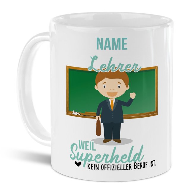 Bild von Berufe-Tasse für Männer - Lehrer - mit Name