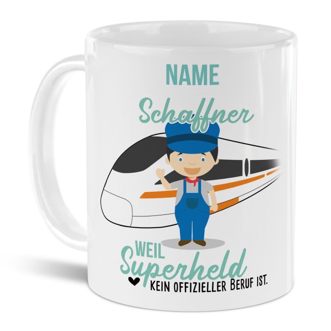 Bild von Berufe-Tasse für Männer - Schaffner - mit Name