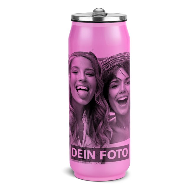 Bild von Trinkflasche aus Edelstahl individuell mit Foto und Text - Pink - 420 ml