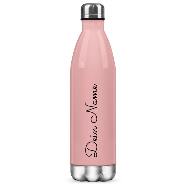 Bild von Trinkflasche aus Edelstahl - mit Name selbst gestalten - Rosa, 500 ml