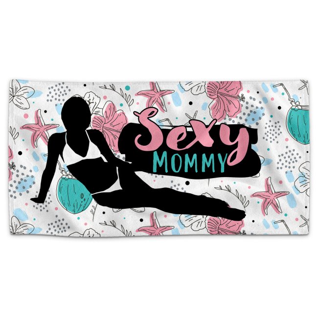 Bild von Strandtuch für Frauen mit Spruch - Sexy Mommy - 140 x 70 cm