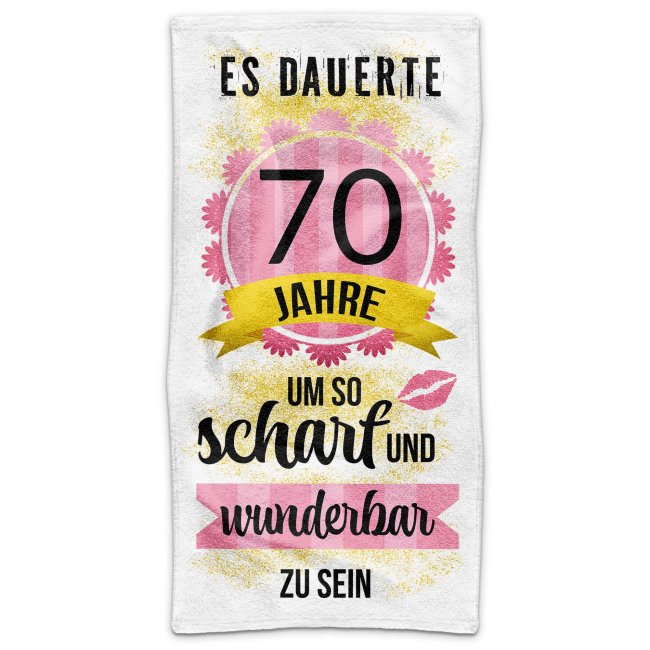 Bild von Handtuch mit Spruch - Es dauerte 70 Jahre - 140 x 70 cm