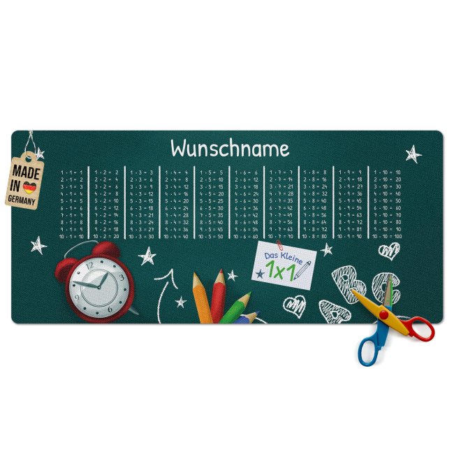 Bild von Schreibtischunterlage für Kinder - Tafel mit kleinem 1x1 - mit Name personalisierbar - 90 x 40 cm