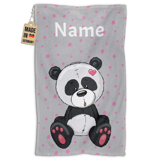 Bild von Kleines Kinder-Handtuch - Panda - mit Name - 50 x 30 cm