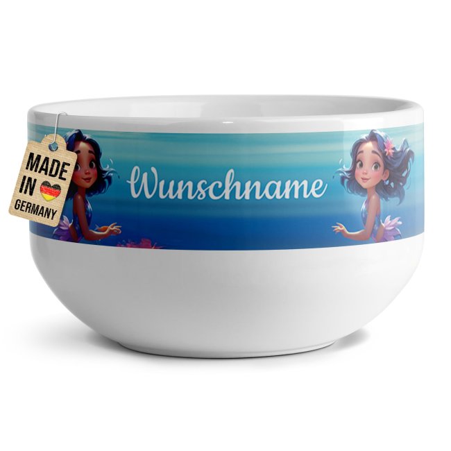Bild von Kinder-Müslischale - Meerjungfrau - mit Name - 500 ml