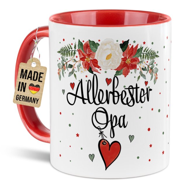 Bild von Weihnachtstasse für Opa - Innen & Henkel Rot