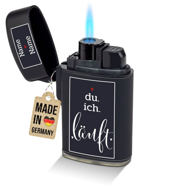 Bild von Sturm-Feuerzeug - Du. Ich. Läuft. - mit Namen personalisieren