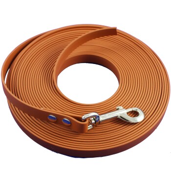 Bild von bio-leine 15-25 kg Biothane Schleppleine braun/ caramell 12 m