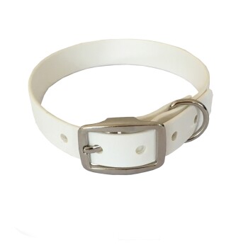 Bild von bio-leine 21-30cm HU Biothane Halsband weiß 46 cm, 56 cm