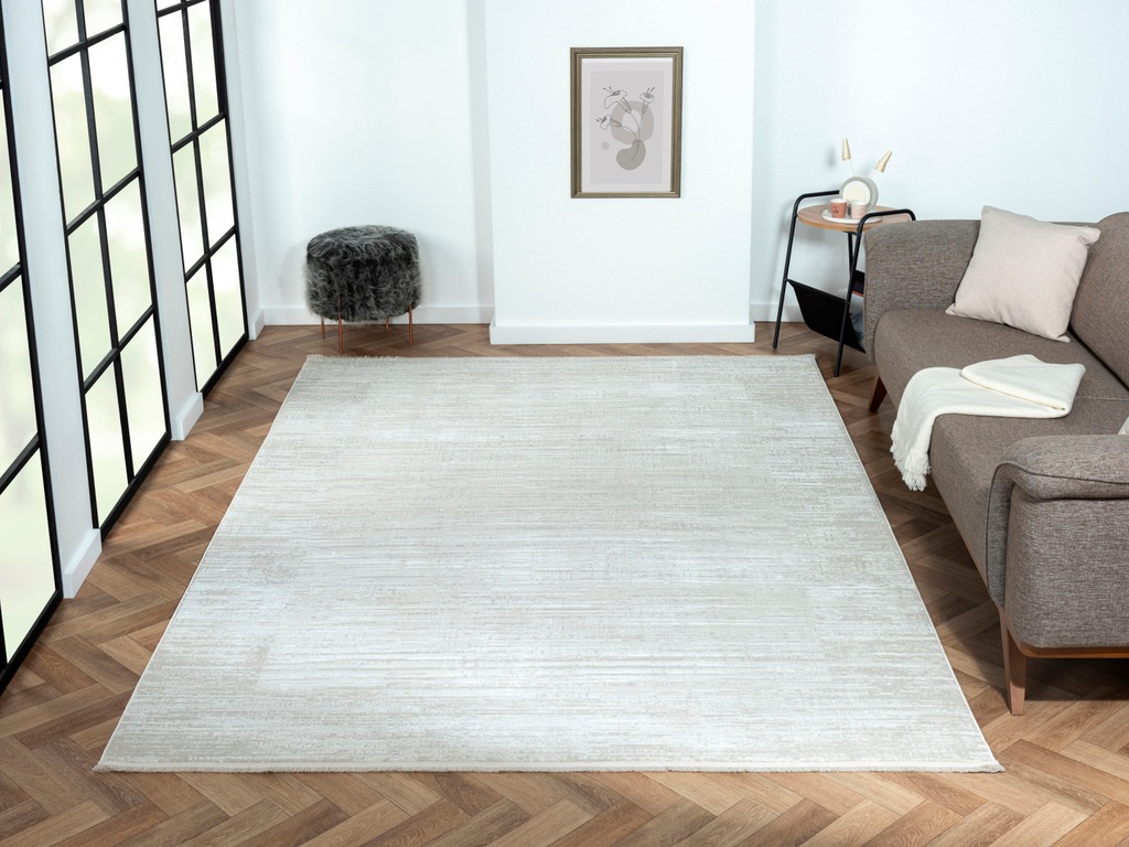 Bild von Myflair Möbel & Accessoires Teppich "My Heaven", rechteckig, 10 mm Höhe, Kurzflor, Scandi-Look, besonders weich durch Microfaser, mit Fransen