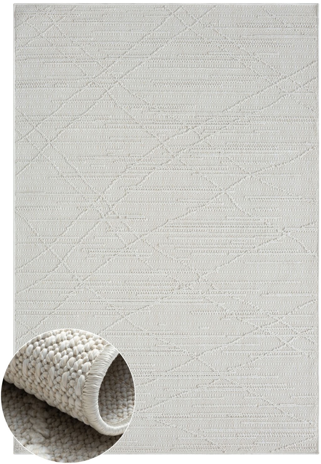 Bild von Myflair Möbel & Accessoires Teppich "Plush", rechteckig, 8 mm Höhe, Uni Farben, Hoch-Tief Effekt, Outdoor geeignet, Balkon, Terrasse