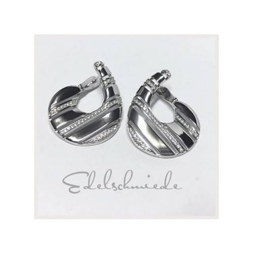 Bild von Edelschmiede925 Paar Creolen – Peppige Ohrringe aus 925/- Sterling Silber