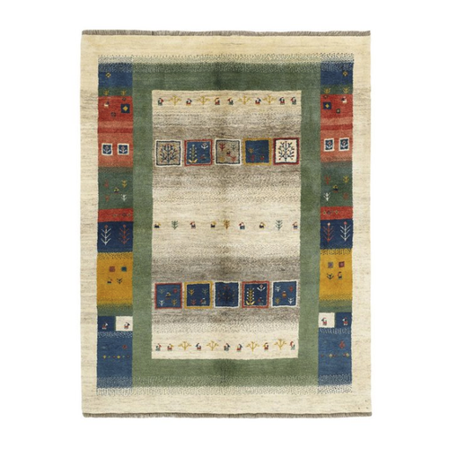 Bild von Wohnando Teppich MY-RUG Perserteppich Gabbeh Geometrische Streifen und Blöcke 190x149cm