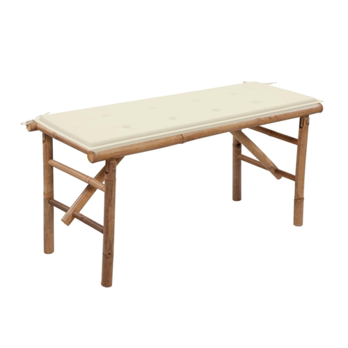 Bild von furnicato Klappbare Gartenbank mit Auflage 118 cm Bambus