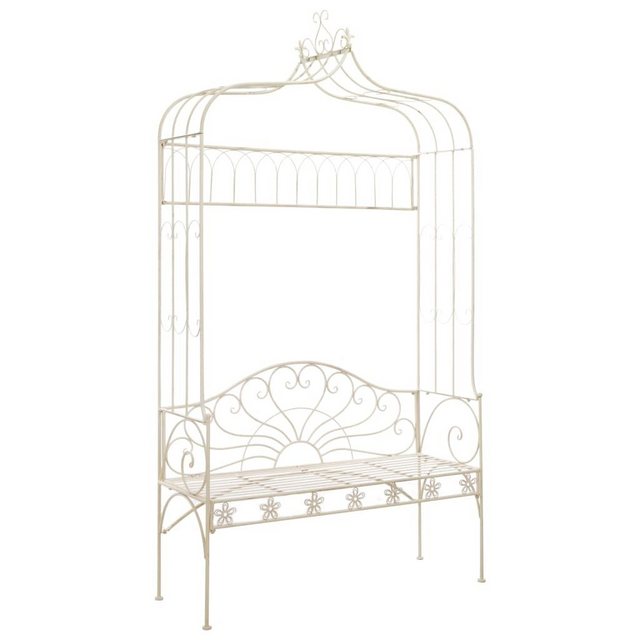 Bild von furnicato Gartenbank 122 cm Eisen Antik Weiß (1-St)