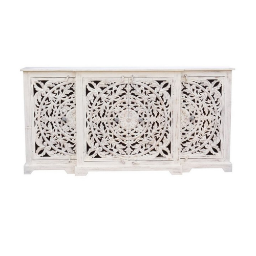Bild von Oriental Galerie Unterschrank Weiß Whitewash Sideboard Mira 180 cm
