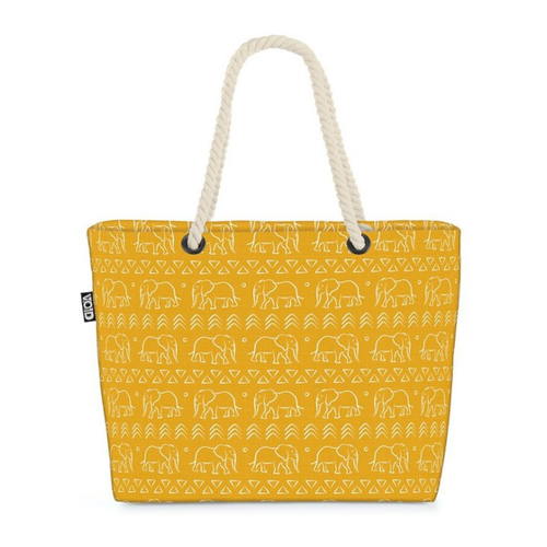 Bild von VOID Strandtasche – Afrika Tribal Muster Elefanten Gelb