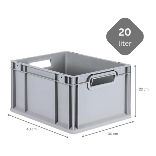 Bild von PROREGAL SuperSparSet 5x Eurobox NextGen Grip mit Deckel & grünen Verschlüssen | HxBxT 12x30x40cm | 11 Liter | Griffe offen | Glatter Boden | Eurobehälter Transportbox Transportbehälter Stapelbehälter, PROREGAL SuperSparSet 5x Eurobox NextGen Grip mit Scharnierdeckel und Grünen Schiebeschnappverschlüssen HxBxT 12 x 30 x 40 cm 11 Liter Griffe