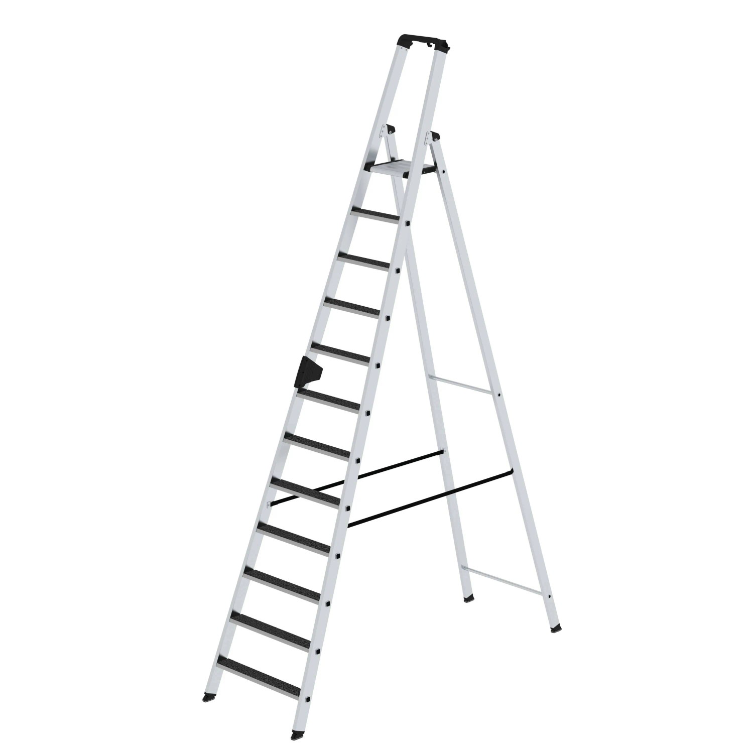 Bild von PROREGAL Stufen-Stehleiter Einseitig Begehbar mit Clip-Step R13 12 Stufen