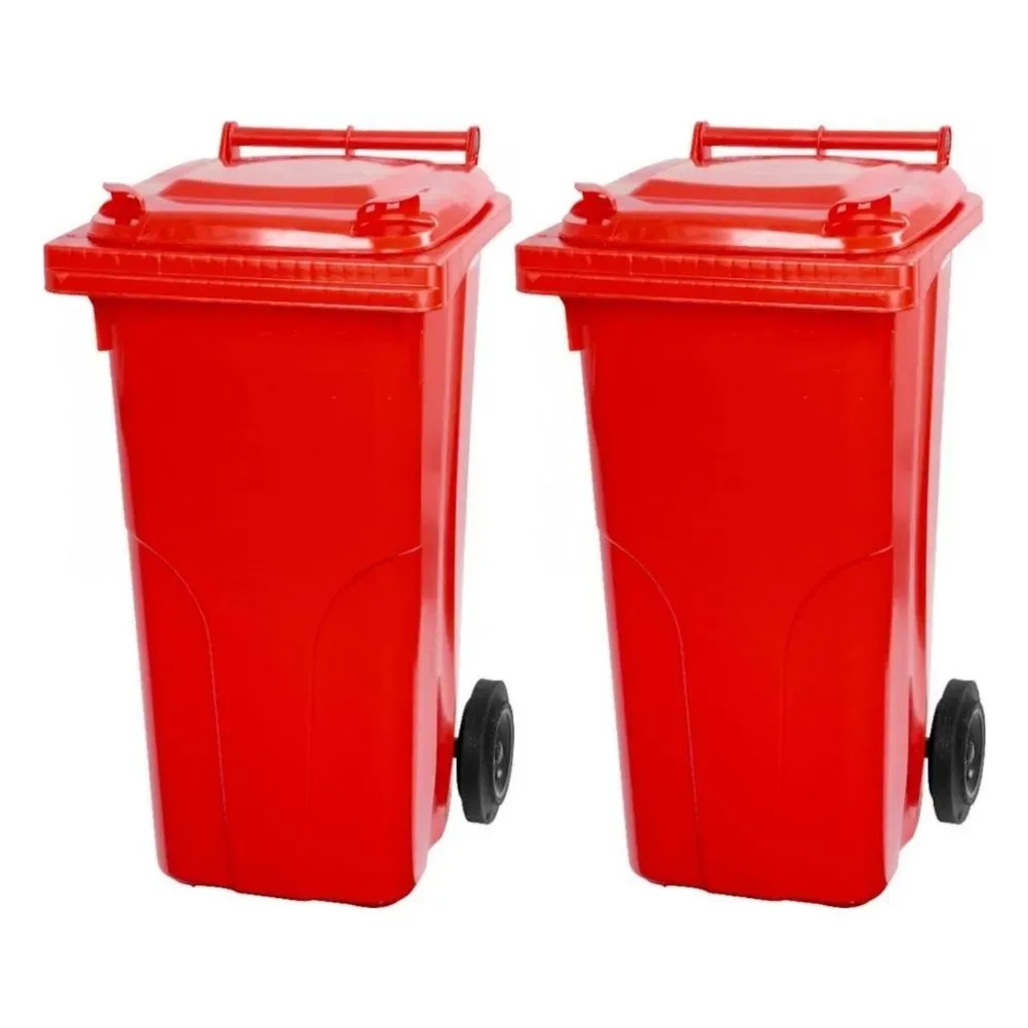 Bild von PROREGAL SuperSparSet 2x 2-Rad-Mülltonne Mgb HDPE-Kunststoff 120 Liter Rot