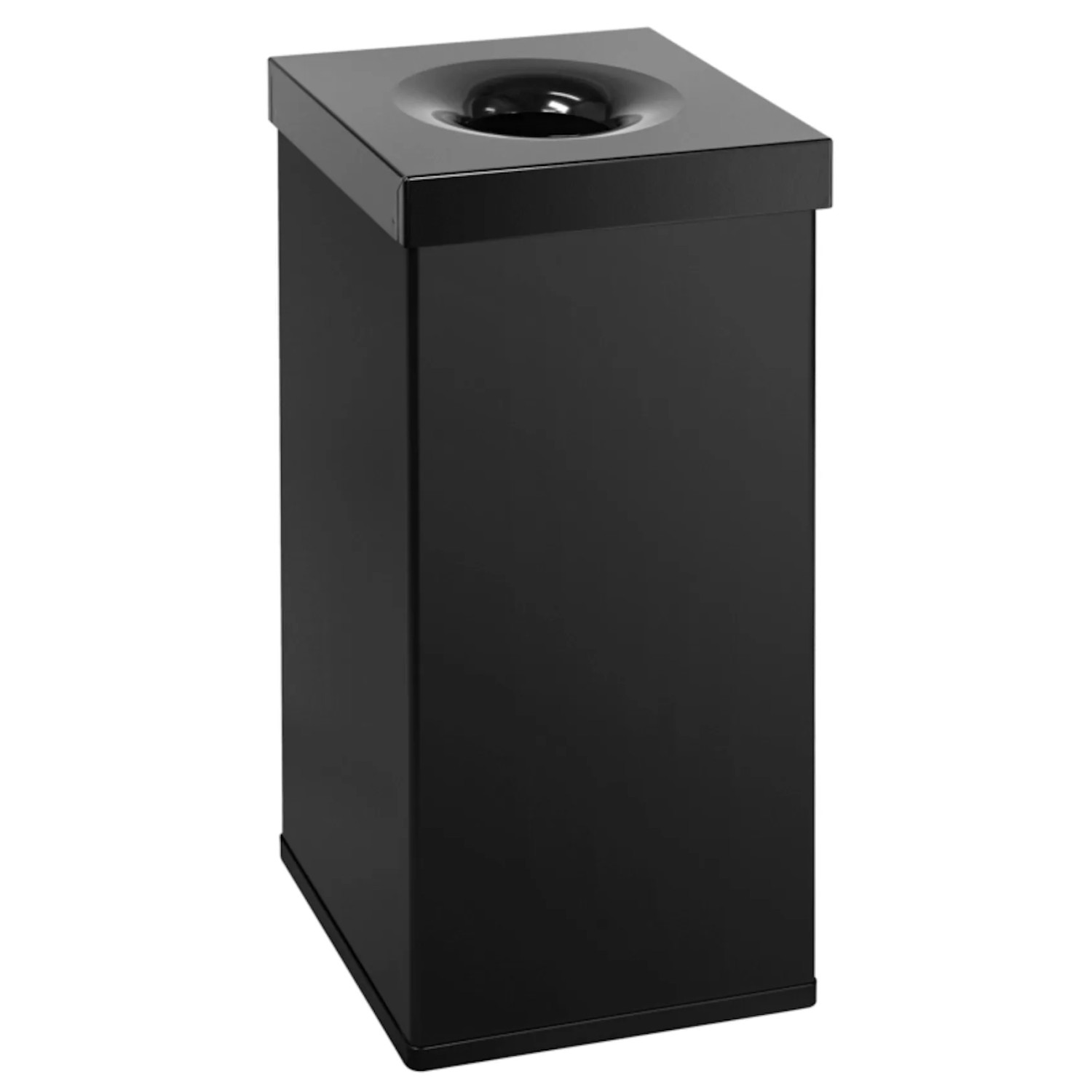 Bild von PROREGAL Selbstlöschender Eckiger Abfallsammler Aus AlumInium 110 Liter HxBxT 76,5 x 37 x 37 cm Schwarz