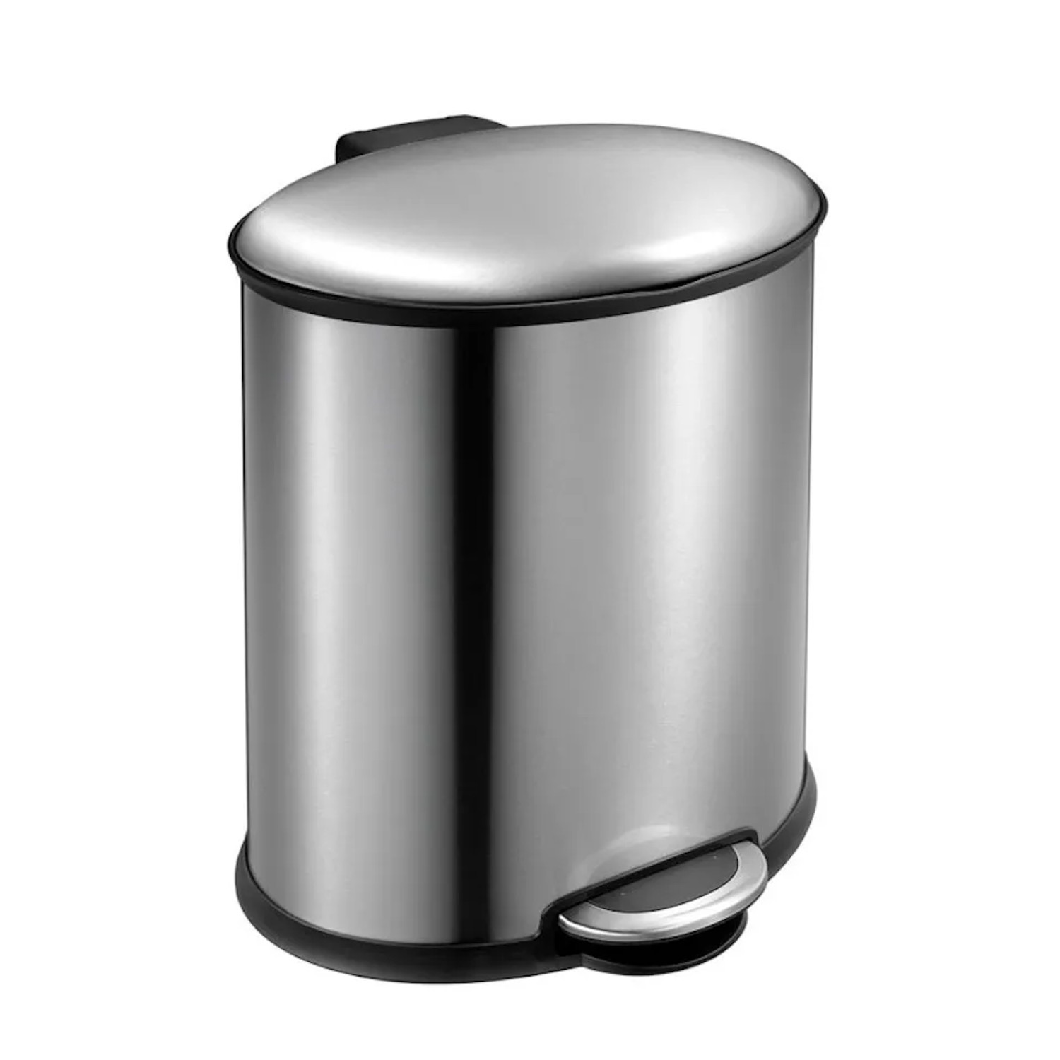 Bild von PROREGAL Ellipsenförmiger Treteimer Aus Gebürstetem Edelstahl 20 Liter HxBxT 44,8 x 32,5 x 35,6 cm Silber